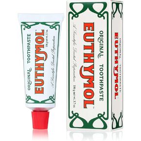[Euthymol] Natural Flouride-Free Formula/Strong Mint Flavor for Fresh Breath, 3.7 oz | Classic Pink Toothpaste for Fresh Breath, Plaque & Tartar Remover | Travel Size Aluminum Recyclable Tube in Kuwait