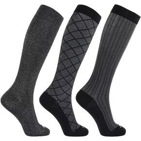 ja vie JAVIE Soft Pima Cotton Compression Socks for Women (15-20 mmHg) Breathable Knee High Dressy Socks with Seamless Toe