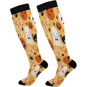 Kigai Christmas Gnomes Compression Socks Women Men Knee High Stockings for Sports,Running,Travel 1Pair