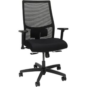 HON Office Desk Chair Ignition 2.0 - كرسي مكتب مريح، كراسي مكتب مكتب منزلي، مسند للذراعين وأسفل الظهر قابل للتعديل، مقعد منزلق، دعم للظهر، وسادة، عجلات دوارة، أسود in Kuwait