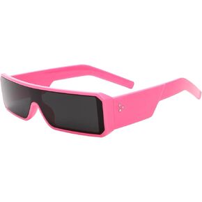 TYA Oversized Wrap Around Sunglasses for Women Men, Futuristic Rave Curved Lens Shades, Fashion Trendy Shield Sun Glasses