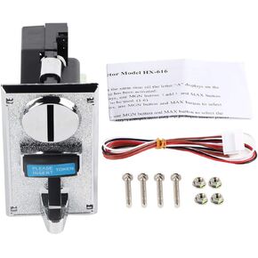 Joyzan Coin Acceptor, CPU 6 Type Multi Coins Mech Selector Roll Down Programmable Electronic Sorter Validator Arcade Video Games Toy Vending Washing Slot Machine Mechanism Part Supports Output Indoor