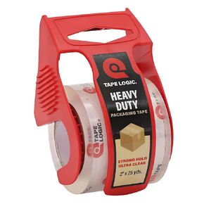 Tape Logic Heavy Duty 2in x 25yd Clear Packaging Tape with Dispenser (6-Pack), Strong Clear Packing Tape Roll Ideal for Shipping & Moving Boxes