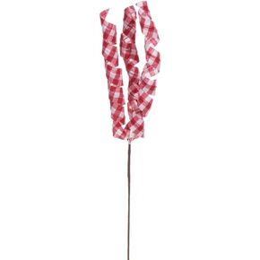 Vickerman 23" Red and White Plaid Swirl Spray, 8 per Bag.