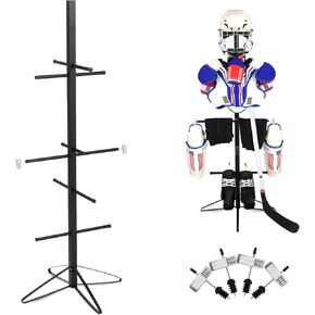Hockey Drying Rack Metal Hockey Gear Drying Rack, Hockey Sports Gear Storage Dry Rack for Drying and Storing Adult and Child Hockey Equipment Drying Rack-4 Additional Hanging Clips