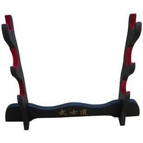 Handmade Sword - Black Lacquered Wood, Deluxe Table Stand for Katana or Wakizashi Swords, Sword Table Display Holder
