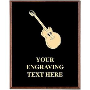 Crown Awards Guitar Plaques, Custom Engraved Guitar Player Music Trophy Plaque Award, Great Customizable Music Prizes Prime