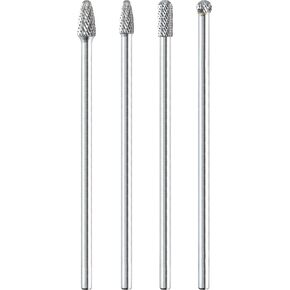 4 Pcs Long Shaft Tungsten Carbide Burrs Set Kit Bits 6mm Long Shank 155mm Cut Port Cast Iron Steel Aluminum Cylinder Head Engine Intake Exhaust Manifold for Tight Hard-to-Reach Not Fit 1/4 Collect