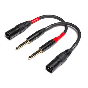 024 XLR Cable Adapter 1/4 Inch TRS to XLR Male Cable, Balanced 6.35mm TRS Plug to 3-pin XLR Male, Quarter inch TRS Male to XLR Male Microphone Cable (6in)