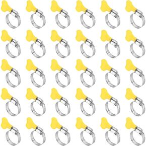 PATIKIL 30 Pcs 19-29mm Stainless Steel Hose Clamp Adjustable Bolt Hose Clamps