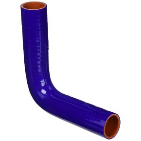 HPS 1.25" ID, Silicone 90 Degree Elbow Coupler Hose, High Temp 4-Ply Reinforced, Leg Length on Each Side: 4-1/2", 75 Psi Max. Pressure, SEC-8789-BLUE, Silicone, Blue