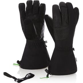 Leather Ski Glove - Warm Breathable Winter Gloves for Snow Sports - Wool Insulation - Classic Snowboarding Gloves