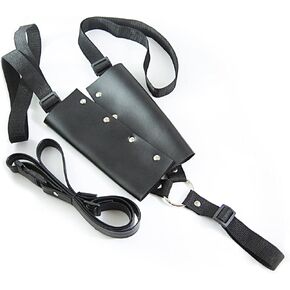 Warrior Double Sword Back Strap Sheath - Wood Foam Dual Swords Holder with Belt - Ninja Katana Shoulder Backstrap Carrier - Cosplay Costume Sword Carrying Case