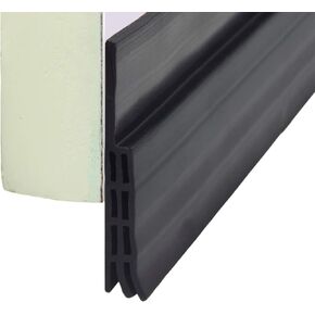 Door Sweep, Door Draft Stopper, Weather Stripping No Tools Required 2" Width x 39" Length Easy Cut to Size (Seal Door Bottom-Black)