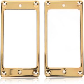 Humbucker Cover, 2PCS Metal Frame Mounting Ring Humbucker Pickup Rings Guitar Pickup Covers Bridge Neck Pickups Cover Frame for Electric Guitars (Gold)