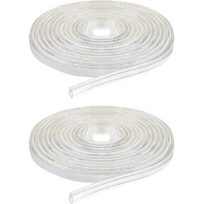 Tondiamo Shower Door Side Seal Glass Translucent Shower Door Side Seal Strip PVC Door Soft Clear Bulb Seal for Gap(7/32 x 98.4 Inches, 2 Rolls)