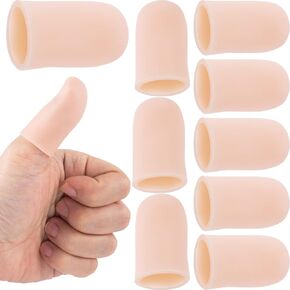 10PCS Silicone Finger Protectors, Gel Finger Support Cots, Fingertips Protection, Finger Sleeves, Short Thumb Guard for Finger Arthritis Cracking Pain Relief