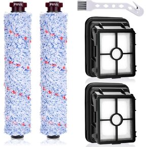 Replacement Parts for Bissell for Crosswave and for Bissell for Crosswave Pet Pro 1785A 2306A 1785 Vacuum Cleaner, 2 pack Brush Roll 1868 and 2 pack Filters 1866