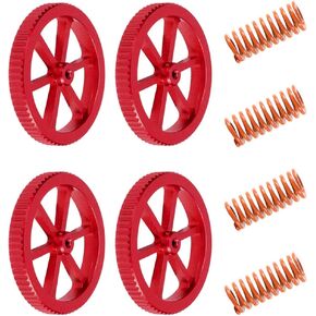 Creality Official Metal Leveling Nuts and Springs Upgraded Set for Ender 3/3 Pro/3 V2/3 Max, Ender 5/5 Plus/ 5 Pro, CR 10 Series 3D Printer Kit for Bed Staying Level (4Pcs)