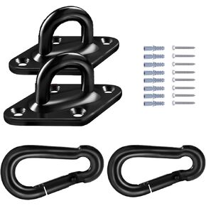Hammock Hooks Heavy Duty, 2pcs 10MM 304 Stainless Steel Pad Eye Hooks, 1700lbs Capacity Hammock Hanging Kit, for Swing Chairs Hanging, Fit Wall, Ceiling Mount Indoor Outdoor.