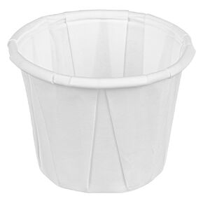 Restaurantware-Sustain 0.8 Ounce Portion Cups, 100 Disposable Condiment Cups - Compostable, Versatile, White Paper Sample Food Cups, Stylish, For Serving Dips, Jams, Sauces, Nuts, And More