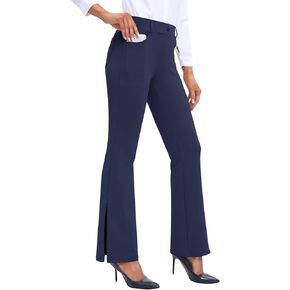 Ewedoos Dress Pants Women Bootcut Dress Pants with Pockets High Waist Flare Yoga Work Pants Business Casual New Black