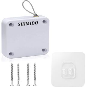 SHIMIDO Upgraded Punch-Free 1000g Automatic Screen Door Closer, Storm Door Closer, Sliding Screen Auto Door Closer with Steel Drawstring for Bathroom, Bedroom, Studyroom, etc.（2 Pack White）