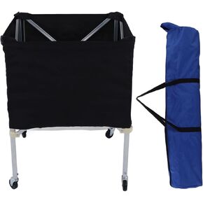 Topyond Ball Storage Cart, Wheeled Garage Sports Equipment Organizer, Collapsible Volleyball Cart, Ball Storage Bin for Basketball Soccer Volleyball