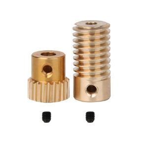 CNBTR Yellow 0.5 Modulus Compact Brass Reducer 20 T Wore Gear Wheel + 3mm Bore Gear Shaft