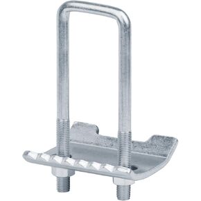 8 Pcs Square U-Bolt Clamp, 3/8" x 2" x 6" x 2", Adjustable Length 3-1/2"-4-1/4", Base Plate Thick 3/16"