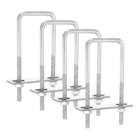 uxcell 4Sets 304 Stainless Steel Square U-Bolts, 2.44" (62mm) Inner Width 5.12" (130mm) Length M8 with Nuts, Frame Plate, Gasket for Automobiles Trailer, Ski Boat, Fishing Boat, Pipelines