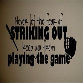 PVC Wall Stickers Wall Sticker Decal Quote Vinyl Baseball Softball Wall Quote Kids Art Decal Strike Out 25X58CM