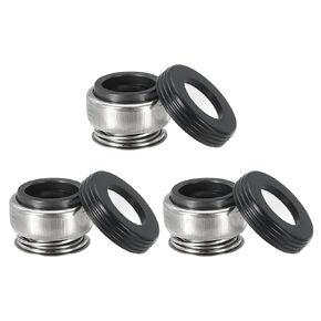 PATIKIL Mechanical Shaft Seal Replacement, 3 Pack 301-12 Ceramic Carbon Ring Sealing Shaft Spring Kit for Water Pump Oil Cylinder, Black Silver, 0.47" (12mm)