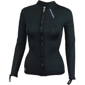 سترة نسائية من Sharkskin مصنوعة من التيتانيوم وأكمام طويلة وسحاب كامل in Kuwait