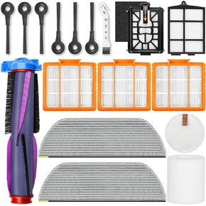 16 Pack Replacement Parts for Shark PowerDetect NeverTouch RV2820YE / PowerDetect NeverTouch Pro RV2820ZE AV2800ZE Vacuum Cleaner, Main Brush Filters Side Brushes Mop Pads Cleaning Brush