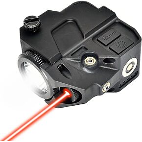 Red Flashlight Laser Sight, Compact Red Laser Dot Sight Scope Adjustable Low Profile Picatinny Rail Mount Laser Sight with Rechargeable Battery Pistols & Handguns (CL103R Red Laser)