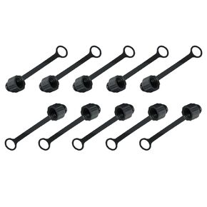 10Pcs M12 Connector Dust Cover, M12 Socket Panel Mount Dust Thread Cap Plastic Screw Caps, Screw Waterproof Lid Plug Protection Cap for Panel-Mount Sockets for Panel-Mount Plugs (Female)