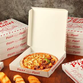 30 Pcs Pizza Planet Boxes for Inspired Story Party, 12" x 12" x 1.8" Disposable Large Pizza Box Pizza Planet Decorations for Inspired Story Party Favor Pizza Planet Party Decorations