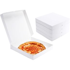 JJO Thin White Pizza Box-7x7x1.6 Inch 15 Pack，Disposable Small Pizza Boxes for Cookie,Mini Pies, Party Favors and Crafts
