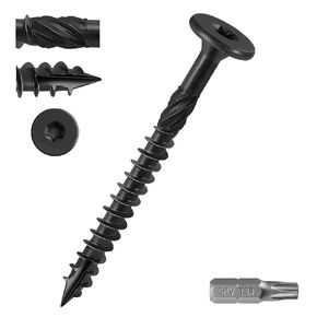 #14 x 2-7/8 Wood Screws, 50 PCS Torx/Star Drive Head Lag Screws, Heavy Duty Exterior Screws for Timber, Rust Resistant epoxy Coated,T30 Star Bit