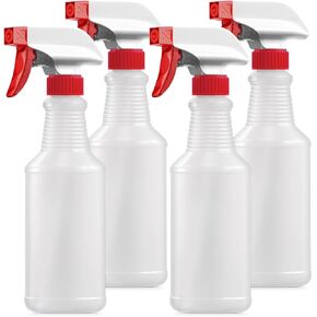 Bar5F 16-Ounce Empty Plastic Spray Bottles Heavy-Duty Leakproof Economy All-Purpose Cleaning and Gardening Made in USA, 4 pack