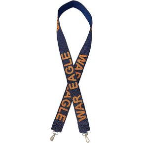 Lashicorn Navy with Orange Beaded Purse Strap 49" Football Clear Stadium Crossbody Game day Bag Stars