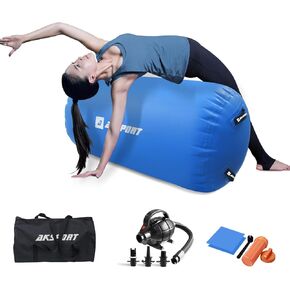 AKSPORT Air Roller Gymnastics Air Barrel for Backbends and Back Handsprings Exercise Training with Electric Air Pump for Home Use/Yoga/Cheerleading/Tumbling/Back Walkovers
