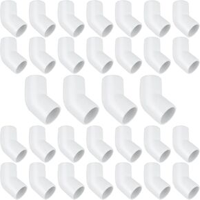 32PCS 1 Inch 45 Degree PVC Elbow Fitting, Furniture Grade 45 Degree PVC Pipe Fittings, 2 Way 45 Degree PVC Fitting Connectors for Greenhouse Shed, Garden Support Structure, Storage Frame