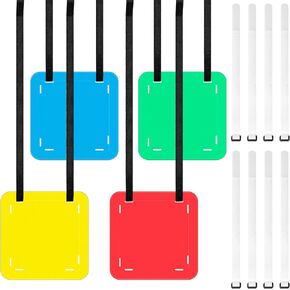 4 Pcs Soccer Goal Shooting Target Discs Soccer Targets for Goals Training Hockey Targets with Adjustable Tapes Soccer Training Equipment for Reactive Accuracy Speed Lacrosse Baseball
