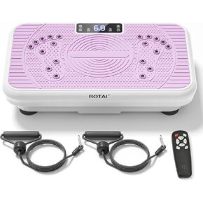 Vibration Plate Exercise Machine, Whole Body Workout Power Vibrate Fitness Platform Vibration Plate for Lymphatic Drainage, Weight Loss, Toning, Shaping & Wellness (Pink)