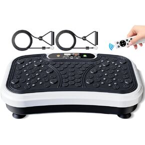 Vibration Plate Exercise Machine, Quiet Motor Fitness Platform with Remote Control, Full Body Workout Equipment for Strength Training & Fitness, Portable Home Exercise Machine for Women Men