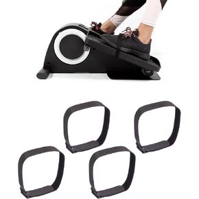 4PCS Ellipse Leg Exerciser Machine Pedal Straps, Adjustable Pedal Straps for Ellipse Leg Exerciser Machine, Suitable for Under Desk Elliptical Peddler Foot & Leg Pedal Exercixer, Black