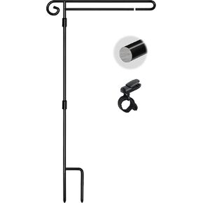 Garden Flag Stand,Metal Garden Flag Holder,Yard Flag Holder For Small Garden Flags 12 x 18,Yard Sign Garden Flag Stake For Outside,Small Garden Flag Pole For Yard With Tiger Clip,Garden Flag Hanger