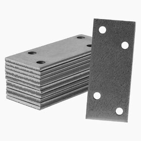 Repa Market Metal Bracket Mending Plate - 9.44" x 4.72" Inch / Pack of 4 - Steel Shelf Brackets - Perforated Metal Sheets for Home Improvement - Flat Wall Mounting Plates for Wood Beam (10" x 5")